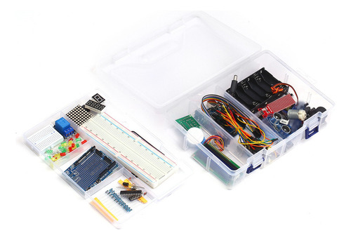 Kit Inicial Eletrônico Com Sensores Led Jumper Wire Stepp