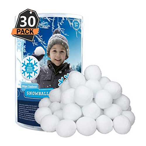 30 Pack Indoor Snowballs For Kids Snow Fight