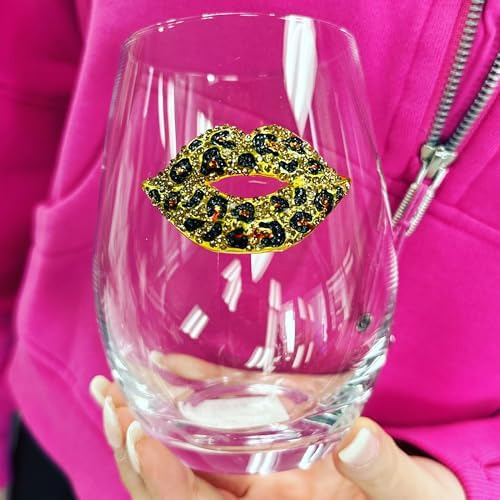 The Queens Jewels Leopard Lips Copo De Vinho Sem Haste Com J