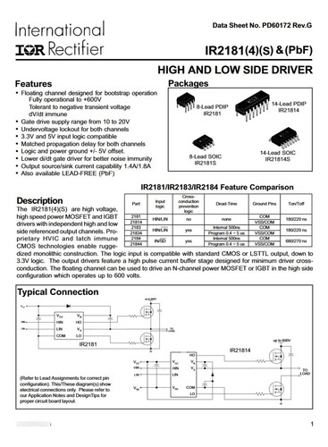 Circuito Integrado Ir2181strpbf Ir2181s Ir2181 Side Driver (Usado)
