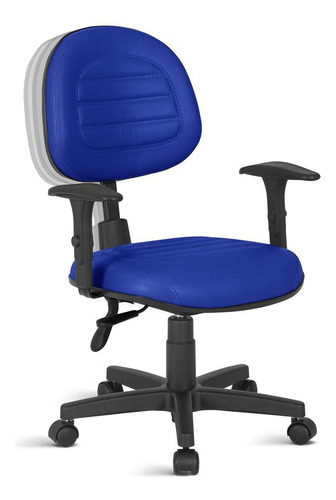 Cadeira Escritório Ergonômica Executiva Gomo Braço Rj Azul