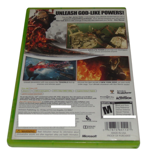 Prototype 2 - Xbox 360 Fisico (Usado)