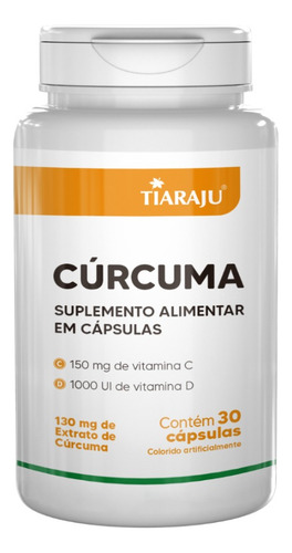 Curcuma Com Vitamina C E D 100mg Curcumina 30 Caps Tiaraju Sabor Without Flavor