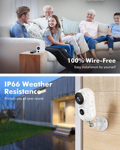 Camara Inalambrica Wifi Zumimall, Recargable Con Bateria