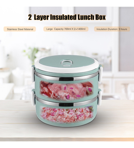 Caja Bento Portátil Con Aislamiento De Acero Inoxidable De D