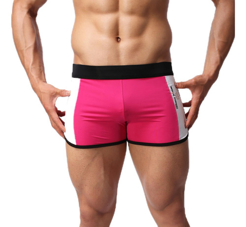 Bañador Liso De Alta Elasticidad Para Hombre, Color Corbata
