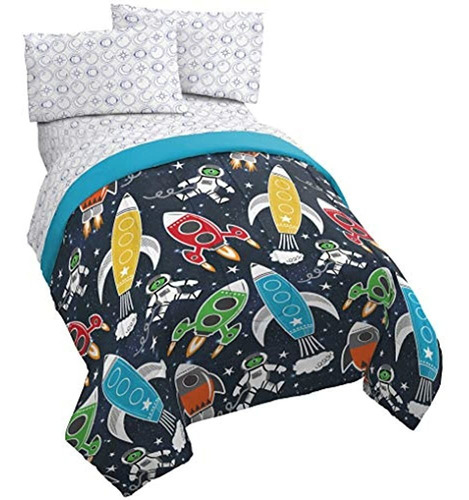 Jay Franco Space Juego De Cama Completo De 5 Piezas - Incluy