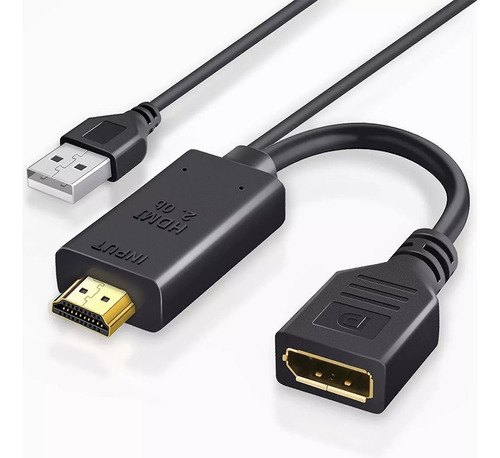 Cable Hdmi A Displayport (dp) Adaptador Convertidor 4k @60hz