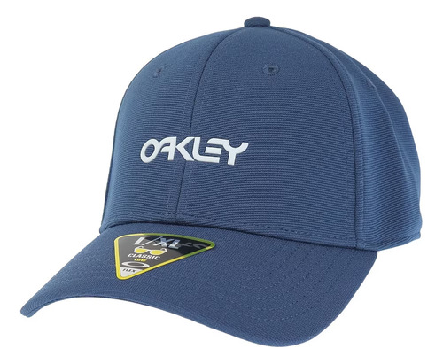 Boné Oakley 6 Panel Stretch Metalic Hat Unissex - Marinho