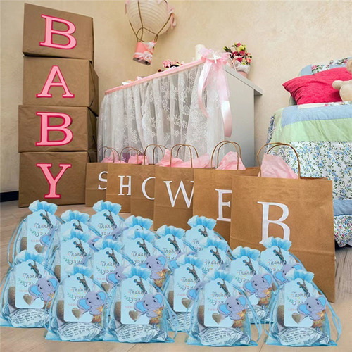 Conjunto De Chaveiros Para Chá De Bebê Elefante - Azul