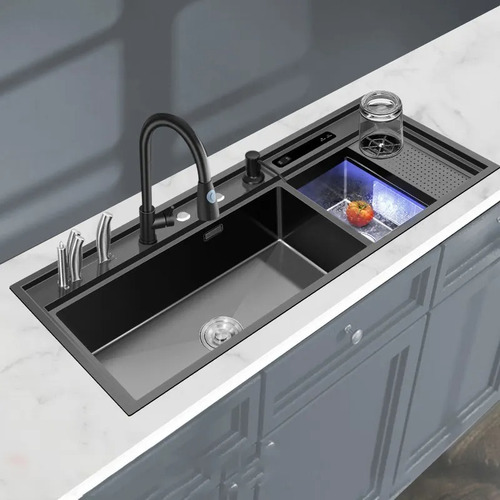 Imagen 4 de 10 de Bacha De Cocina Super Wide Blacksteel Ultrasonica