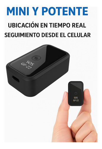 Localizador Gps Mini Gf-22 Con Imán Para Niños Y Ancianos Negro