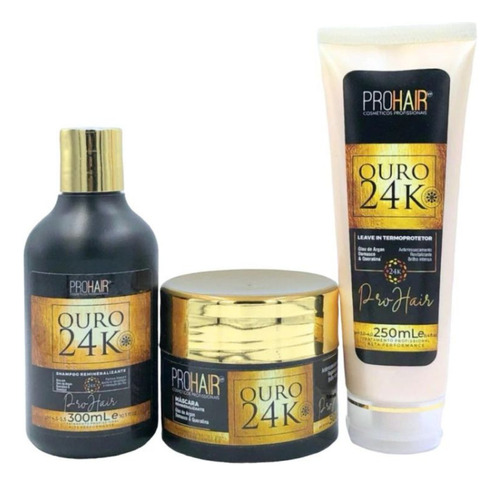 Kit Home Care Tratamento Hidratação Ouro 24k 300g Prohair