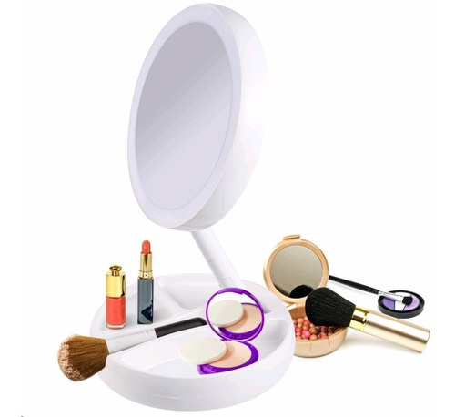 Espejo Plegable  Para Maquillaje Con Luces Led