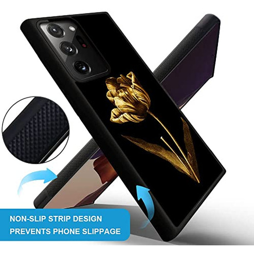 Funda Para Galaxy Note 20 Art Dorado Rosa Plastico Tpu