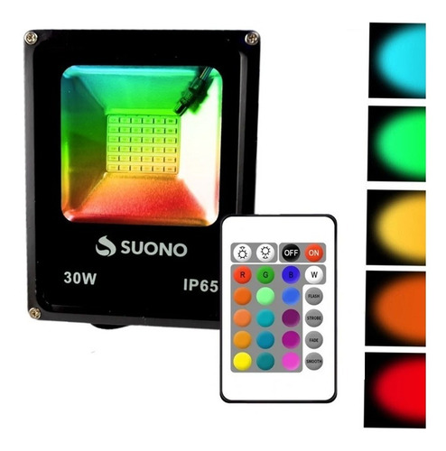 Reflector Led Rgb 30w Exterior Luces Led 16 Colores Efectos