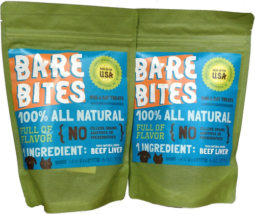 Bare Bites  100% All Natural Dehydrated Beef Hígado Perro Y