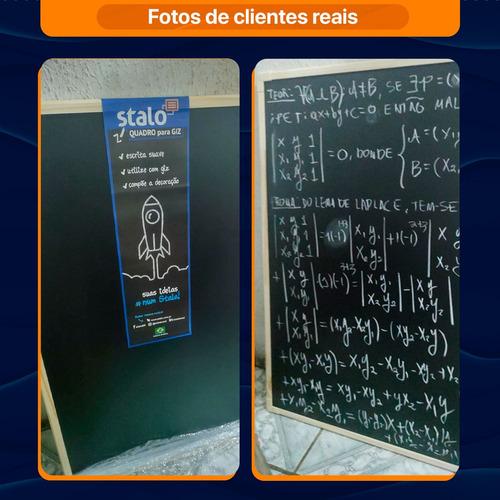 Lousa Preto Infantil 40x30 Quadro Educativo Suporte Com Giz
