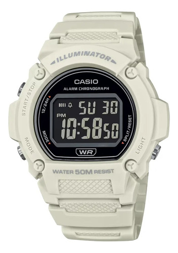 Reloj Casio Malla Pvc Beige W-219hc-8bvdf 3224 Febo