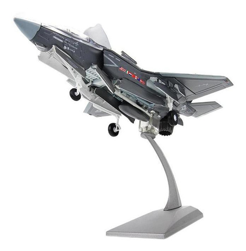 Avión De Combate De Metal Escala, Mxpry-001, 215x155x150mm, Color Gris