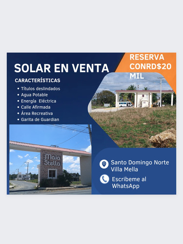 Solares A La Venta En Santo Domingo Norte, Villa Mella 