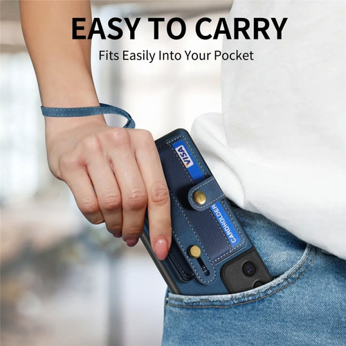Funda De Cuero Con Pulsera Cruzada Para Samsung