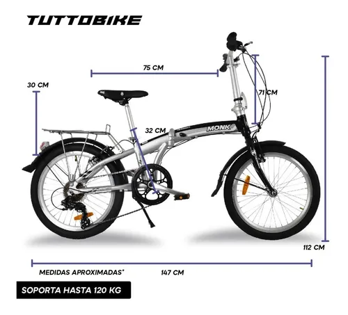 Bicicleta plegable 120 kg sale
