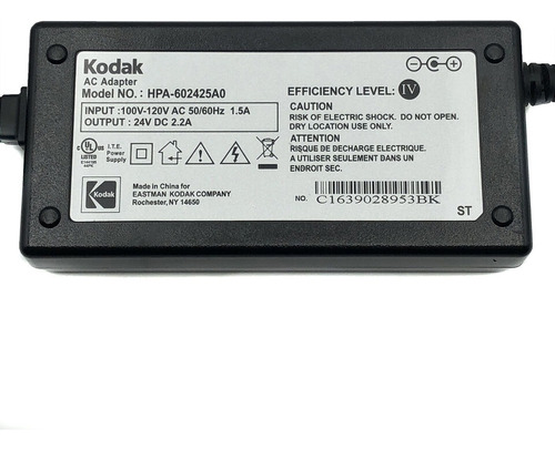 Cargador Ca Adaptador Kodak Hpa-602425a0 24v 2.2a