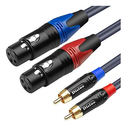 Disino Cable Doble Hembra Xlr A Doble Rca, Resistente 2-xlr