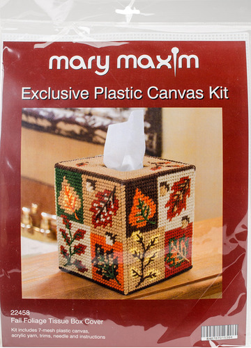 Mary Maxim Fall Foliage Caja Pañuelo (plastico 5.0 In)