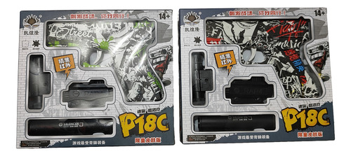2 Pistolas De Juguete Glock 19 Airsoft Con Hidrogel + Laser