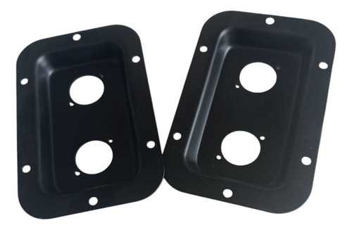 2 Pzas Tapa Placa Metalica 2 Orificios P/ Bafle 2conectores