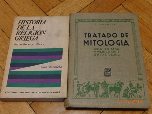 Lote 2 Libros Historia Religion Griega, Tratado De Mito&-.