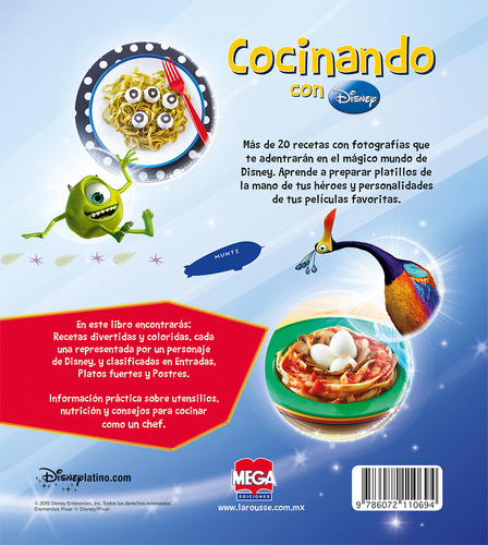 COCINA CON DISNEY NIÑOS, de Garcia Cerezo, Tomas / Rico Mar, Veronica. Editorial Mega Ediciones, tapa encuadernado en espiral, edición 1 en español, 2015