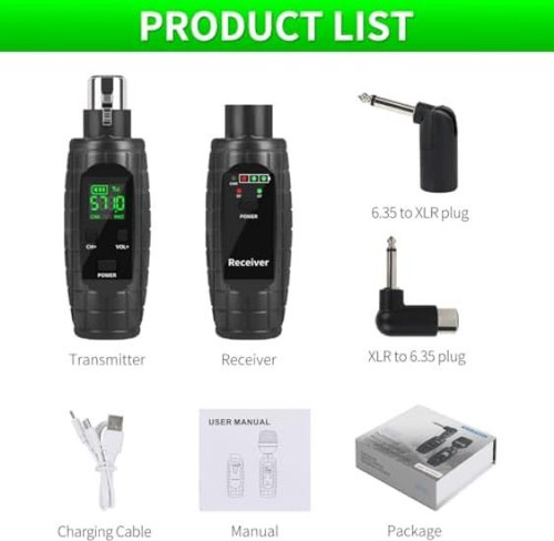 Kadjuh Transmisor Y Receptor Xlr Inalámbrico Uhf Receptor Tr