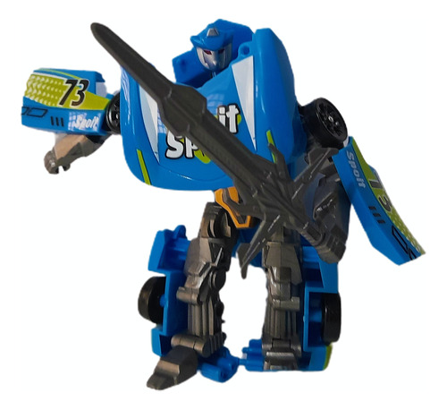 Transformers Azul Robot + Espada Carro Juguetes Para Niños