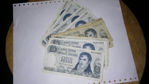 Lote De 11 Billetes De 5 Pesos Ley 18188 Serie B