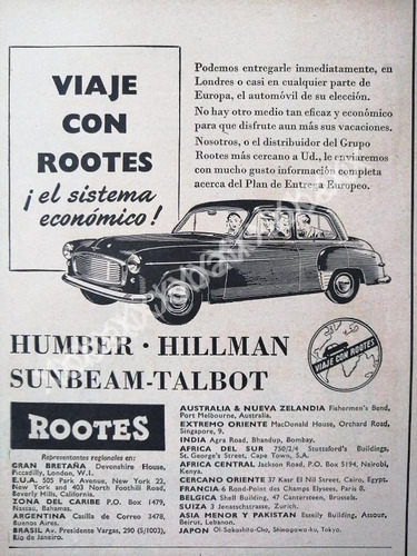 Cartel Retro Autos Rootes Hillman Humber 1953 217