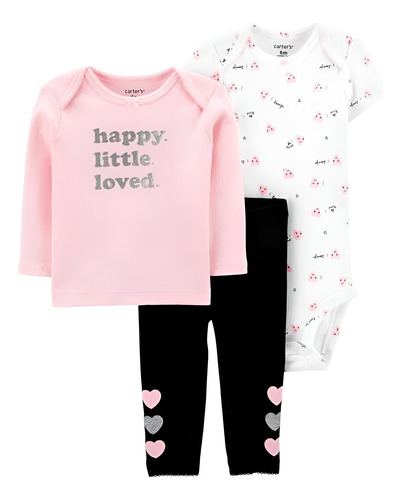 Conjunto Carters Original Ropa Bebe Niña Set 3 Pcs Algodon