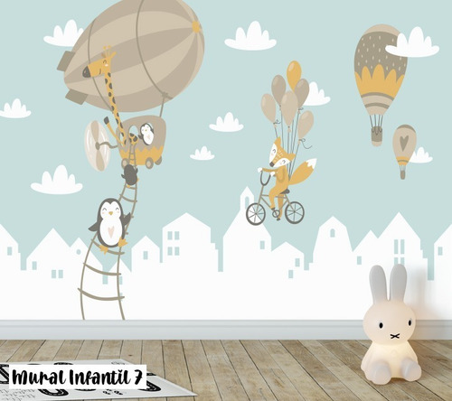 Imagen 8 de 8 de Vinilos Mural Infantil Animales Deco Gigantografia