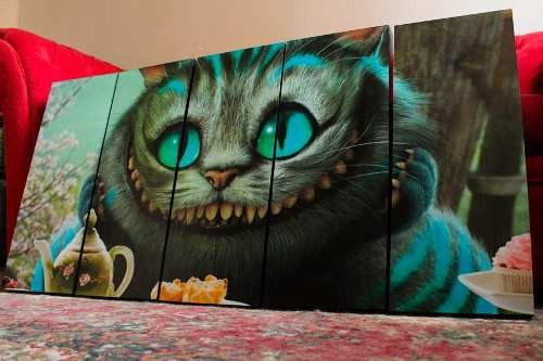 Cuadros Alicia Gato Sonriente Cheshire Cat 50x100 Cm