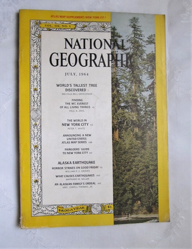 9 Revistas National Geographic 1964 Cada Una 360