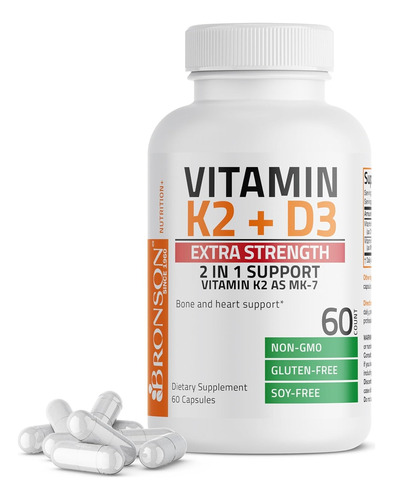 Vitamina K2 Mk7  + D3 Bronson - Unidad a $72900