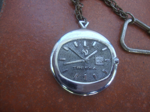 Antiguo Llavero Tressa Reloj Swiss Metal 12,2 Largo X 3,1cm
