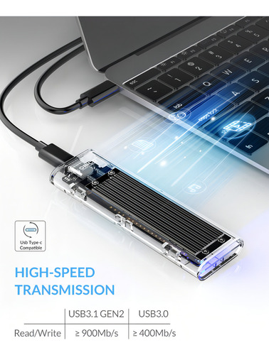 Case Orico Usb C 3.1 Gen2 Ssd M.2 Nvme M2 Pcie 10gbps Cor Cinza
