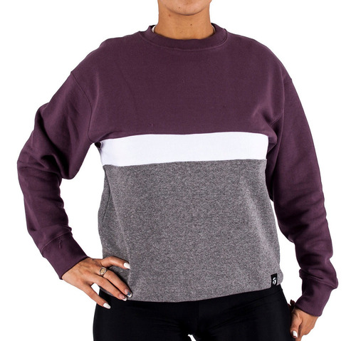 Buzo Topper Oversize Crew Bordo  Mujer