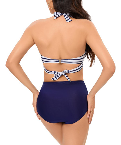 Bañador De Bikini 2 Piezas Tipo Halter Retro Para Mujer
