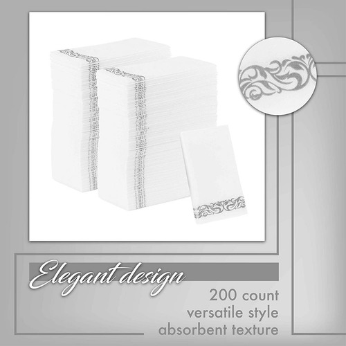 Party Bargains Papel Desechable Con Tacto De Lino 200 Piezas