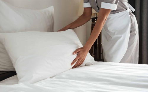 6 Fundas Almohada Standar Matrimonial Queen Hotelera Algodón Liso