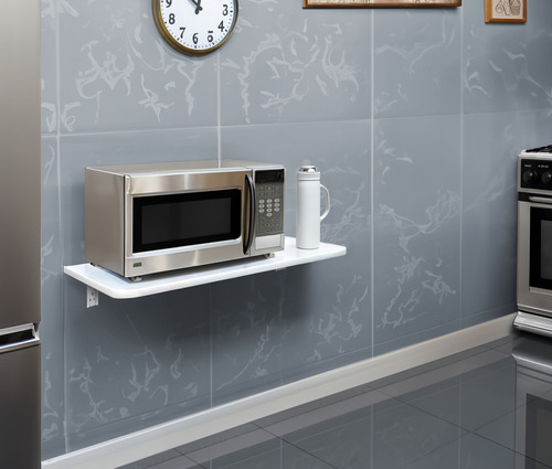 Mesa Dobrável P/ Micro-ondas De Parede 58x40 Cozinha Cor Branco